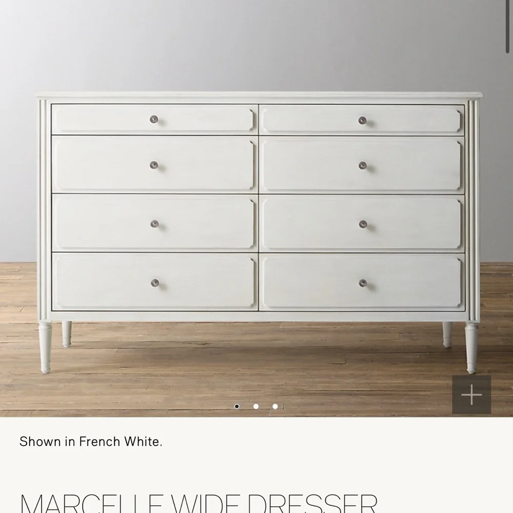 Restoration hardware marcelle collection baby furniture.